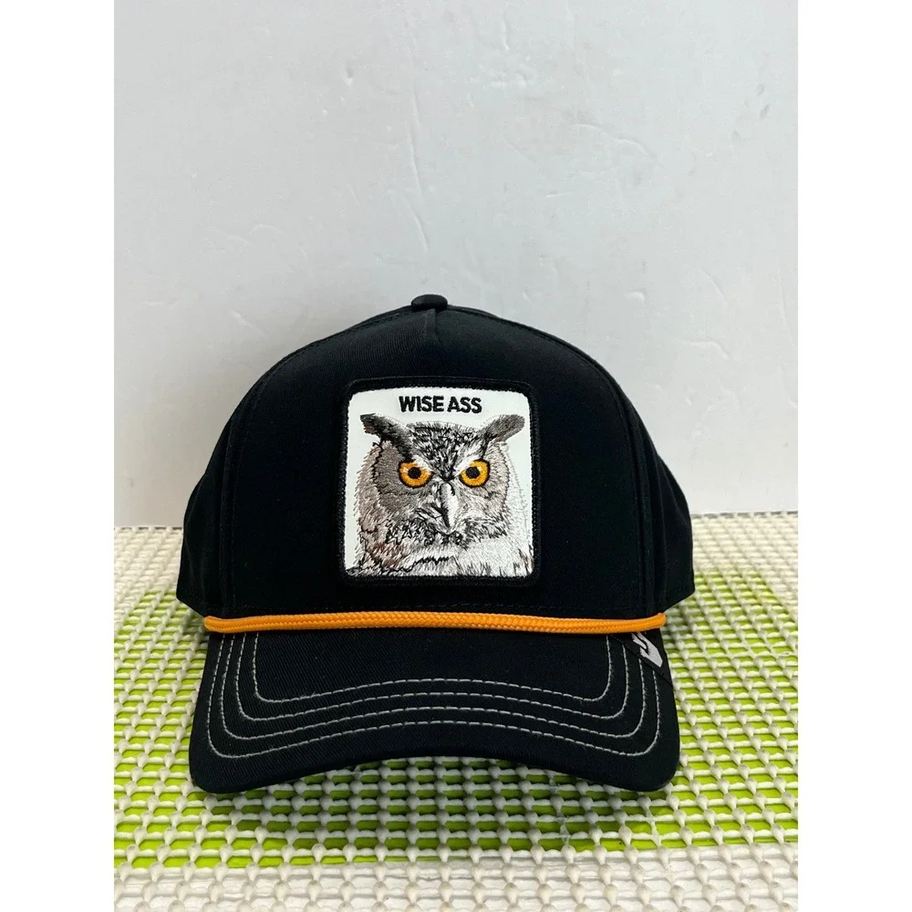 Goorin Bros Wise A$$ Owl 100 Black Trucker Hat Snapback 101-1257 MSRP $45 NEW